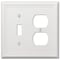 Amerelle Amerelle Chelsea White 2 gang Stamped Steel Duplex/Toggle Wall Plate 1 pk 149TDW - alternate 1